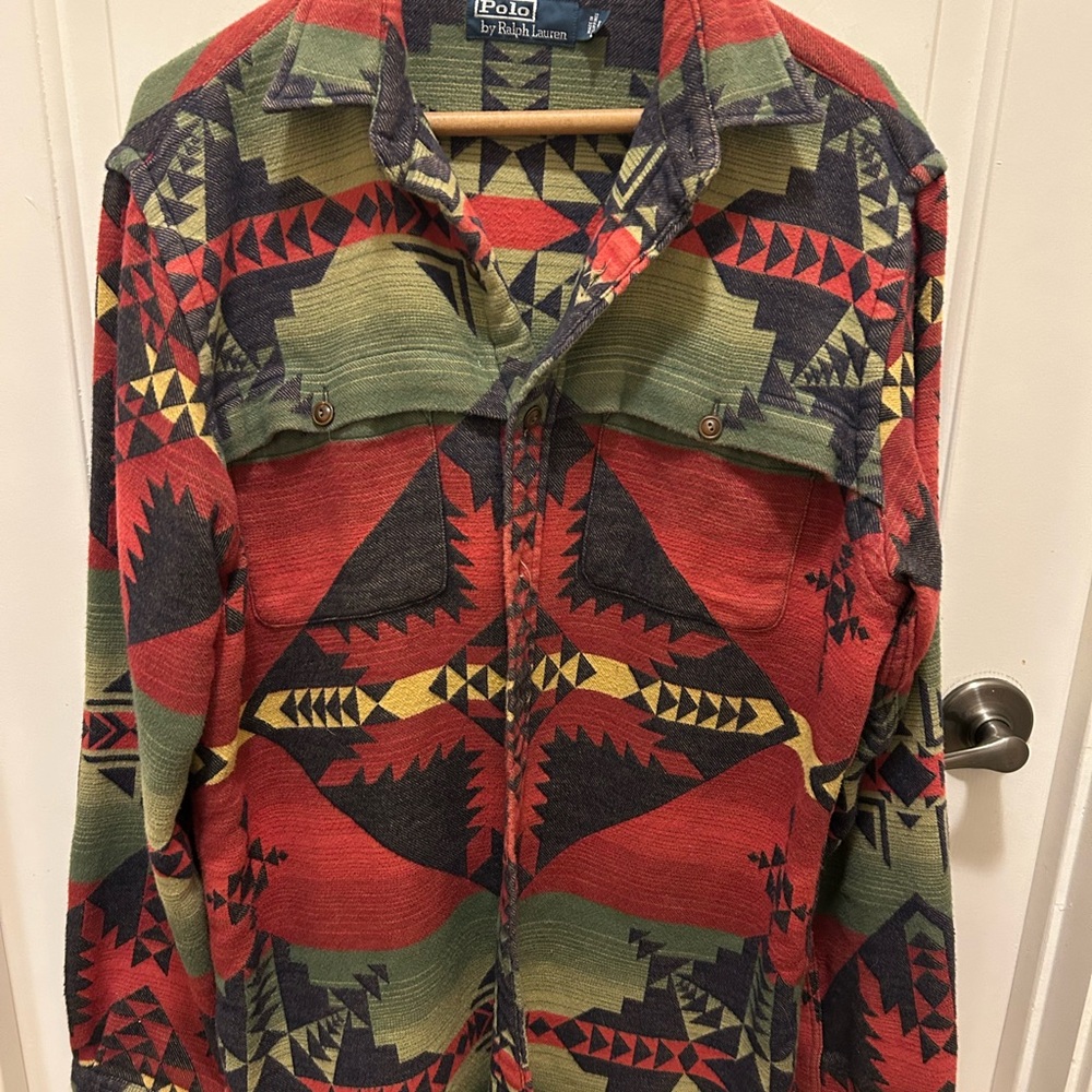 Ralph Lauren Men's Red and Green Patterned Jacket